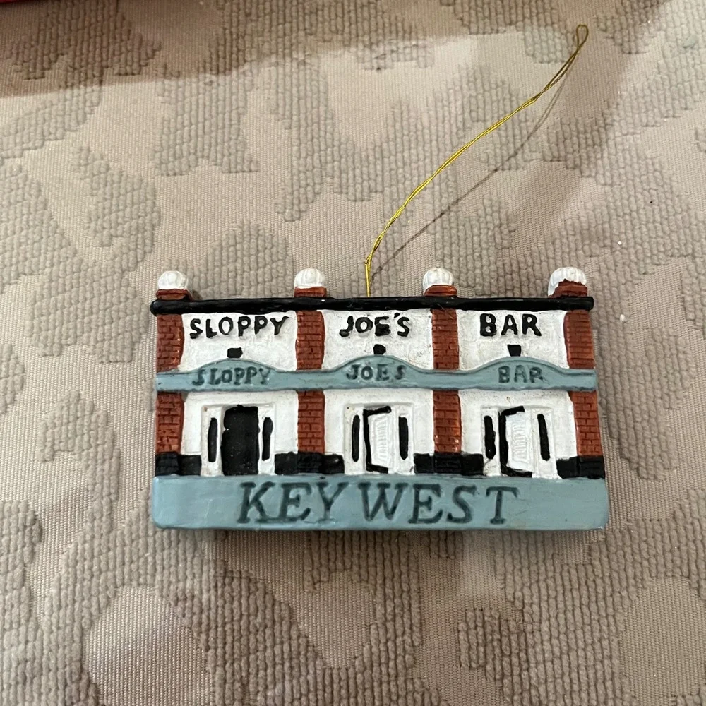 Vintage 1995 Sloppy Joes Bar Key West Florida Resin Christmas Ornament Souvenir